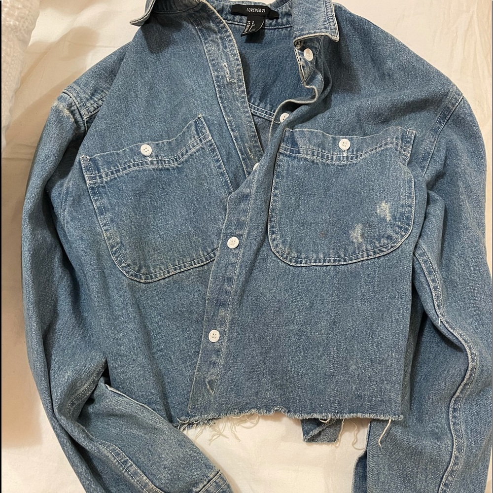 Forever 21 Cropped Jean Jacket